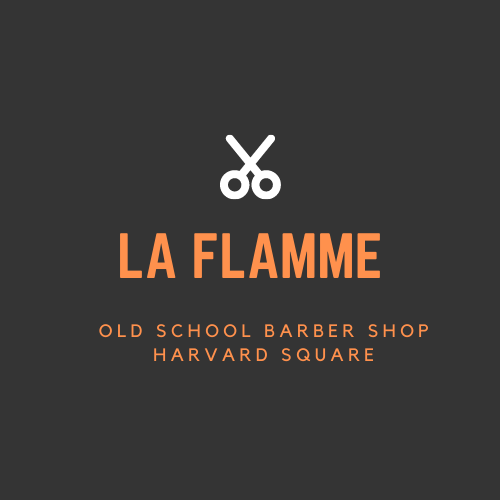 Logo for La Flamme Barber Shop in Harvard Square